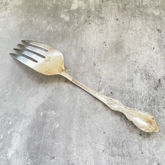 Vtg WM Rogers Mfg Co Grand Elegance Silver Extra Plate Large Serving Fork c1959 - Picture 4 of 6